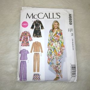 MCCALL'S M6659 Sz 16-24 EASY Misses robe belt tops shorts pants Lounge wear